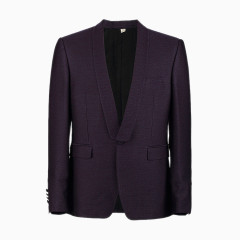 秋冬暗花修身翻领羊毛单西