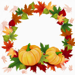 魅力秋季花环背景矢量素材