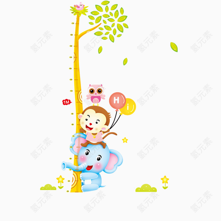 卡通量身高贴纸魔法