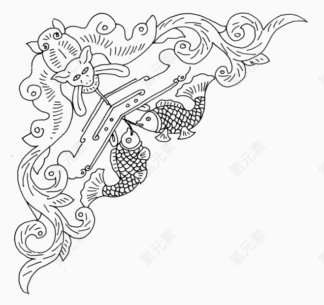 左上角神话式线条边框