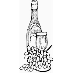 手绘点点酒瓶