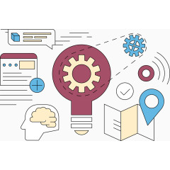 情报数据行主意头饰灯泡思考