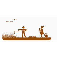 矢量秋季收割小麦素材