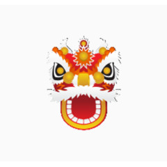 春节舞狮矢量素材