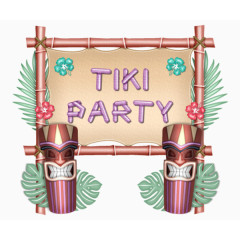 卡通手绘篝火晚会面具