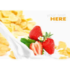 创意草莓奶油广告素材