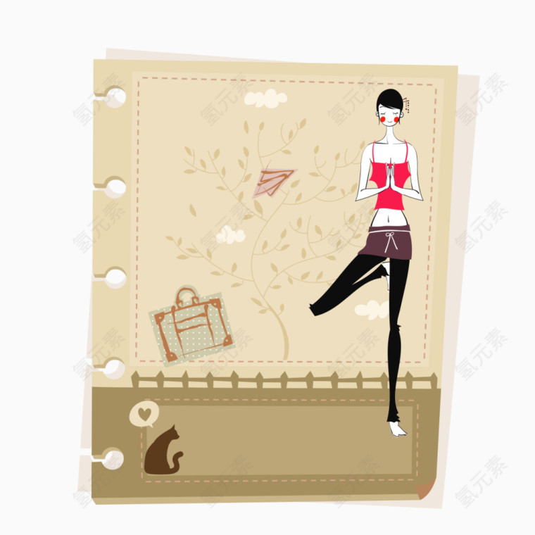 瑜伽美女插画系列