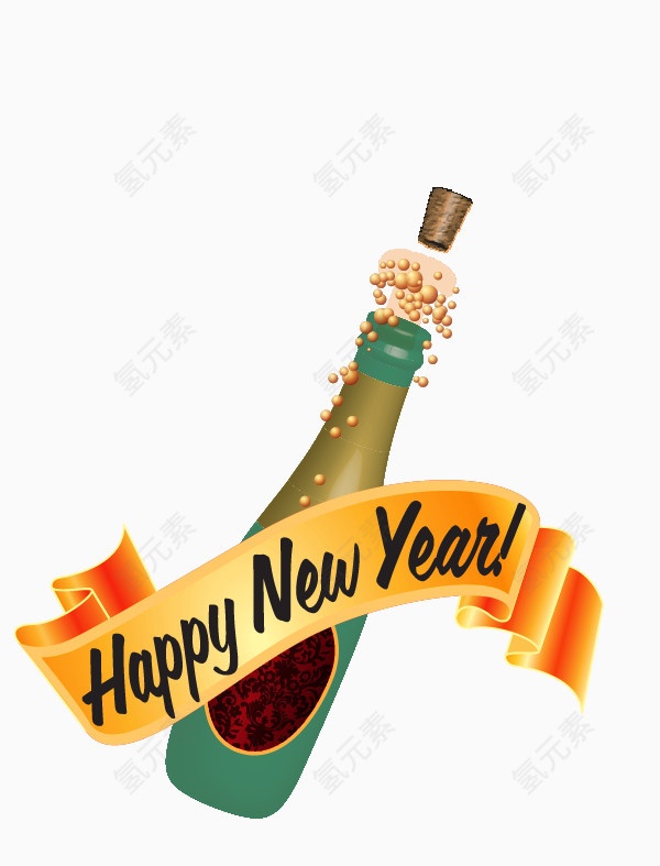 矢量新年香槟