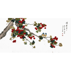 写意手绘唯美花鸟