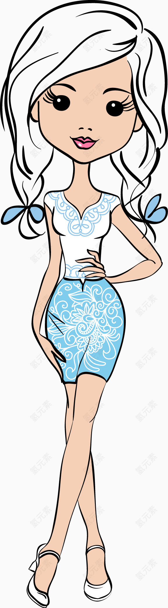 女性插画人物矢量素材
