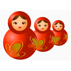 卡通矢量红色可爱大小不倒翁女孩