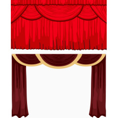 酒红色剧院幕帘