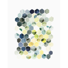 水彩六边形