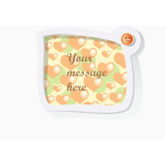 爱心底纹卡片纽扣矢量图