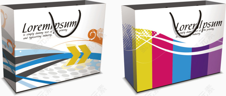 购物袋袋子卡通海报促销素材