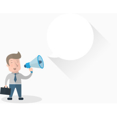 拿喇叭的商务男子矢量素材