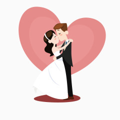 矢量结婚亲吻