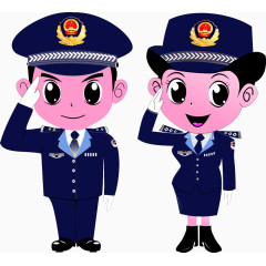 卡通警察小孩