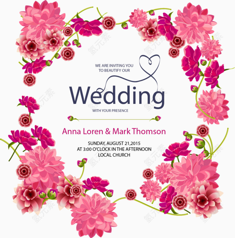 矢量手绘花朵装饰边框