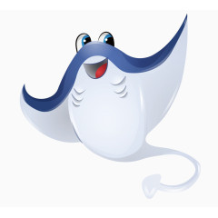 卡通手绘可爱蓝色海洋生物