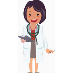 矢量手绘女医生