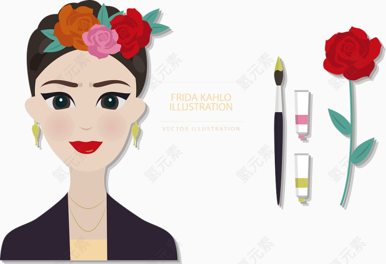 矢量女人化妆插图