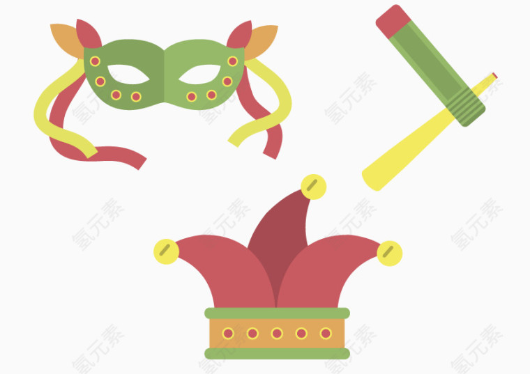 小丑面具帽子杂技