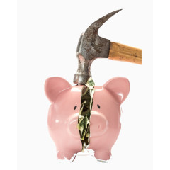 锤子敲碎存钱罐高清免扣素材