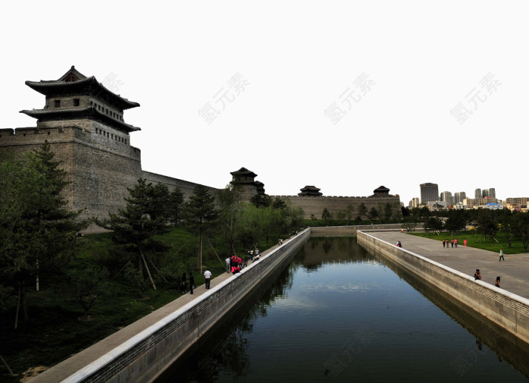 城楼护城河