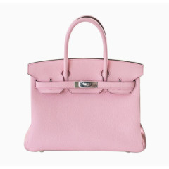 Hermes爱马仕Birkin铂金包25樱花粉色银扣TOGO皮女士手提包