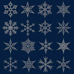 多款冬季雪花矢量元素
