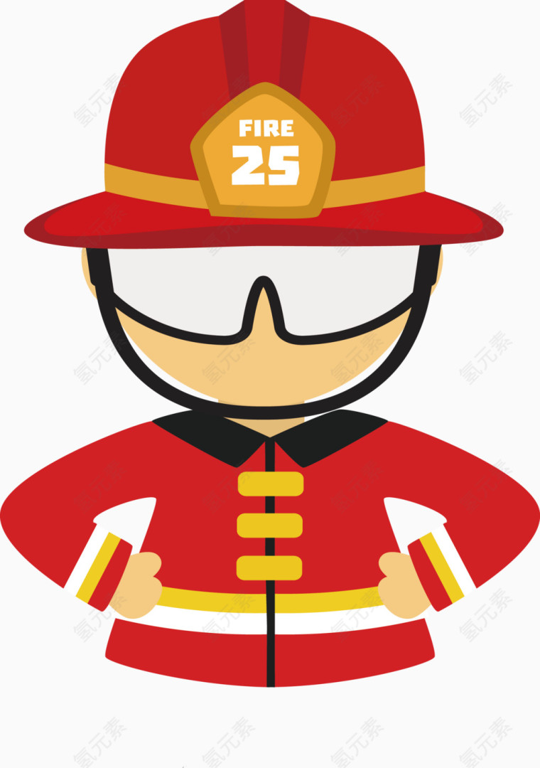消防战士矢量素材