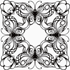 矢量创意设计黑白四个蝴蝶环图