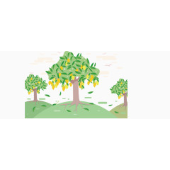 矢量图孤独的树影