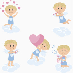 可爱祝福蓝色天使