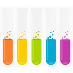 有质感的卡通彩色化学试管元素