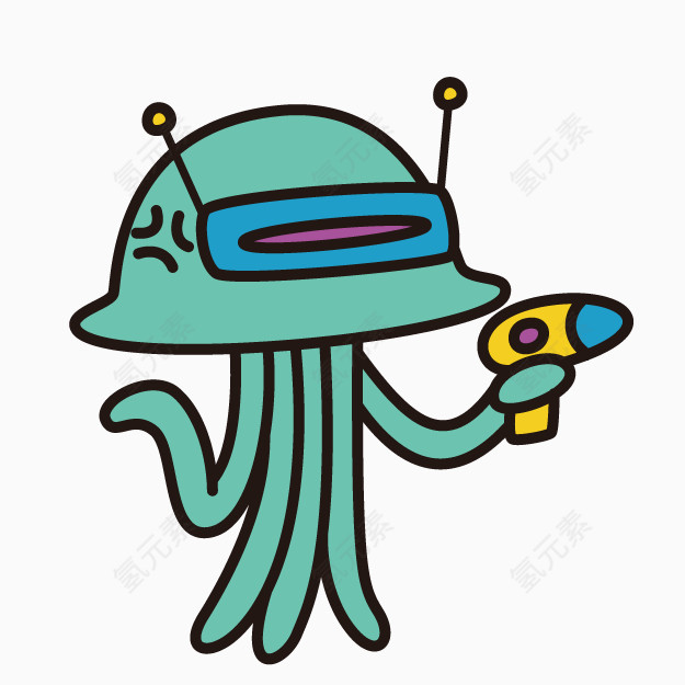 卡通章鱼外星人