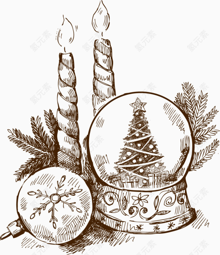 矢量圣诞雪花球