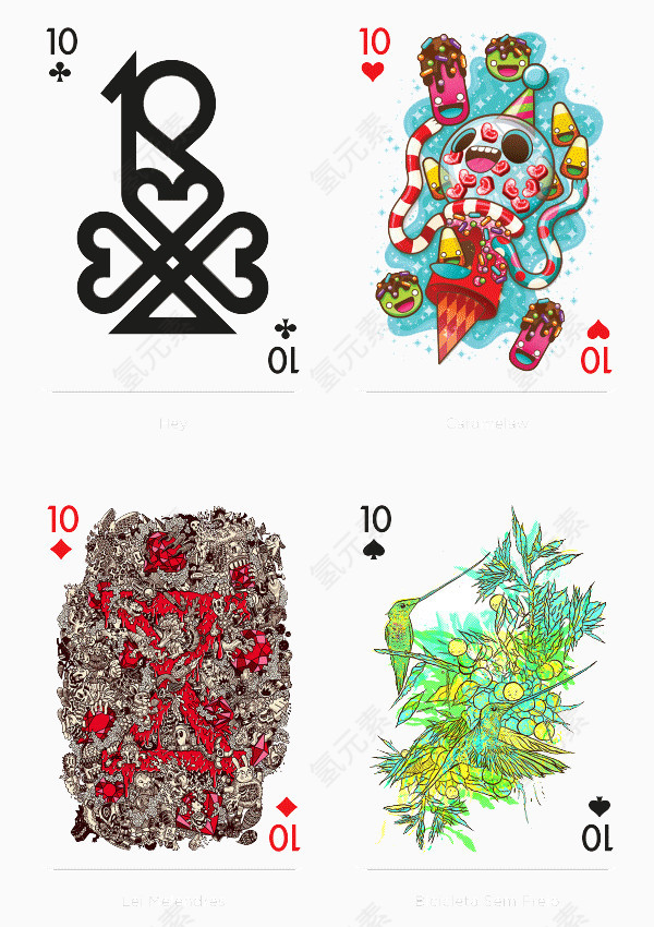 创意扑克牌10视觉设计