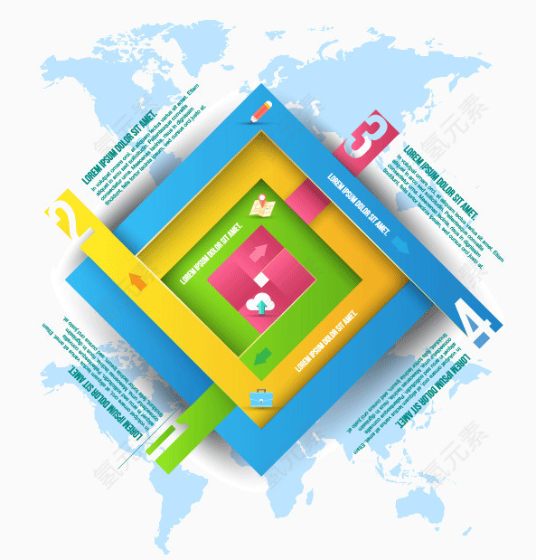 方块信息ppt元素