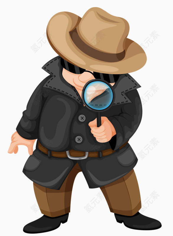 拿着放大镜的黑衣人