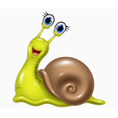 卡通手绘可爱绿色蜗牛