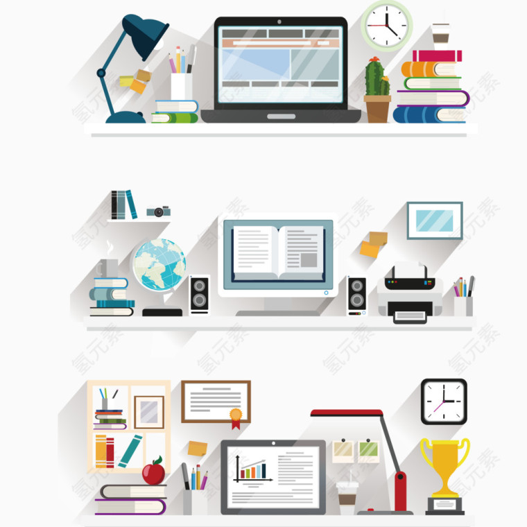 办公物品的摆设