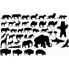 非洲动物剪影合集