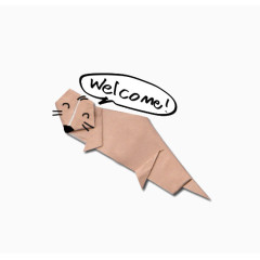 趣味折纸卡通动物狸猫