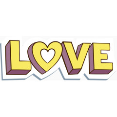 矢量简约立体LOVE
