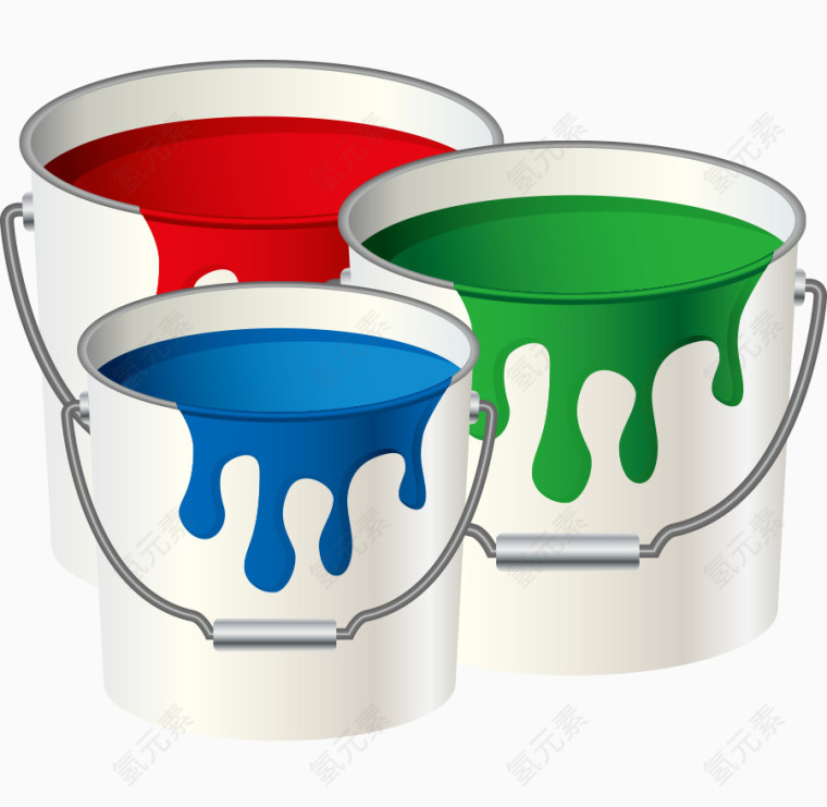矢量复古三色拼色醒目油桶漆