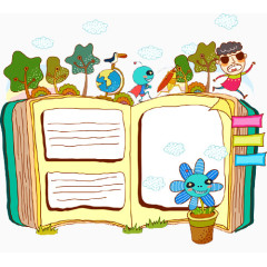 手绘抽象的书本