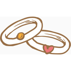 手绘风格的可爱婚礼元素