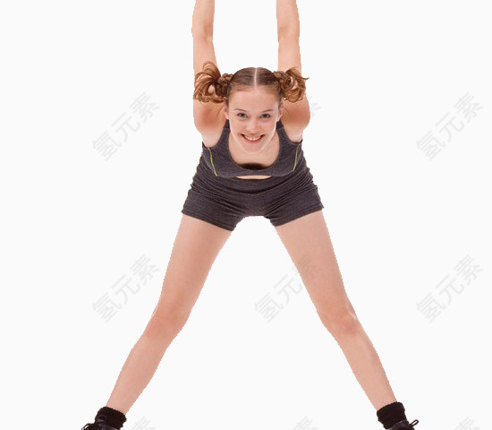 跨立后摆的美女